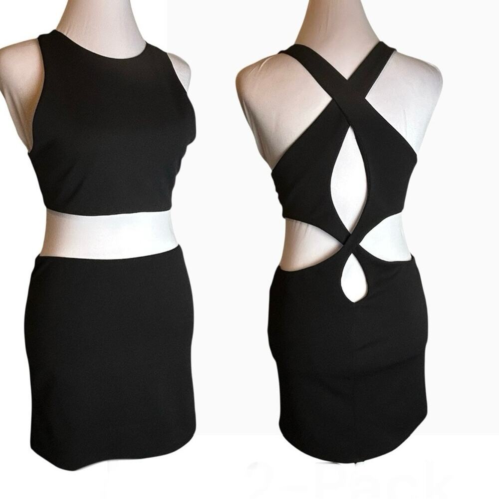Lucy in the Sky Black Dress Size S One-Piece Cutout Mini Date Night Going Out